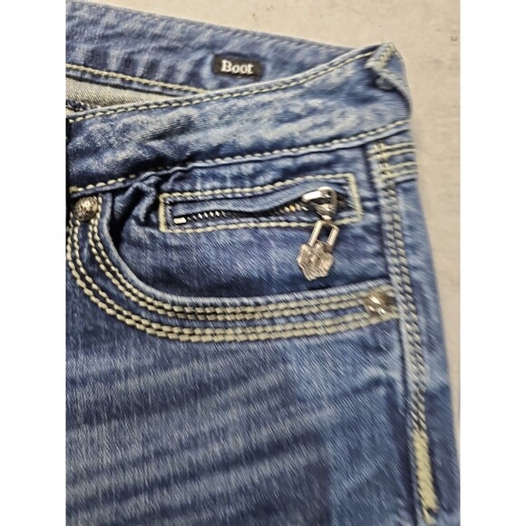 ReRock Express Jeans Womens 8 Boot Cut Flare Stretch Zipper 5 Pocket Y2K 32x32 - Picture 4 of 12